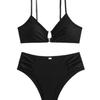 2025 Solid Color Two-Piece Bikini European & American Style