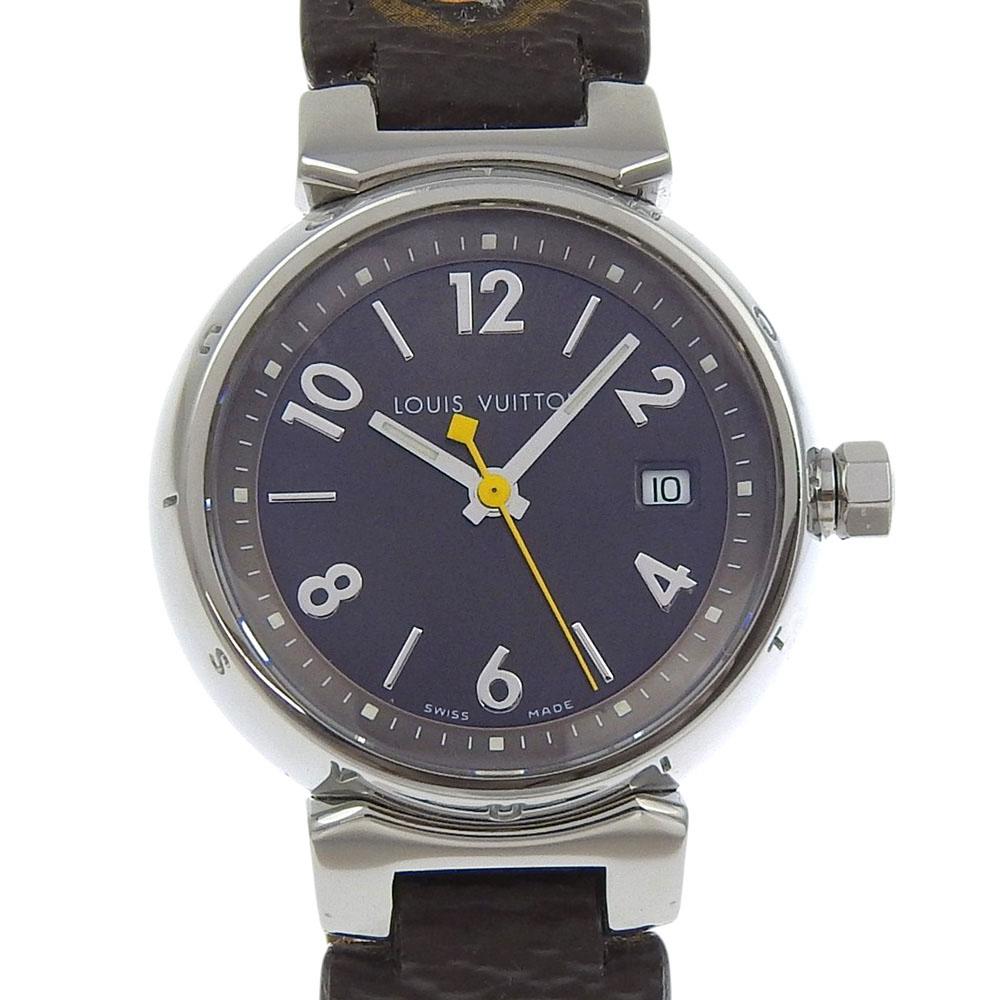 

LOUIS VUITTON Tambour Watches Q1211 BrownDial Stainless Steel/Monogram canvas Quartz Analog display Women Used