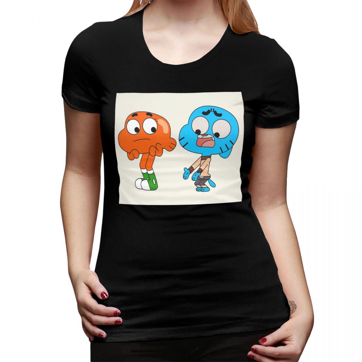 

Gumball And Darwin What The What TShirt for Women Crew Neck Streetwear T Shirts Womens Short Sleeve Summer Clothes Tops 4XL