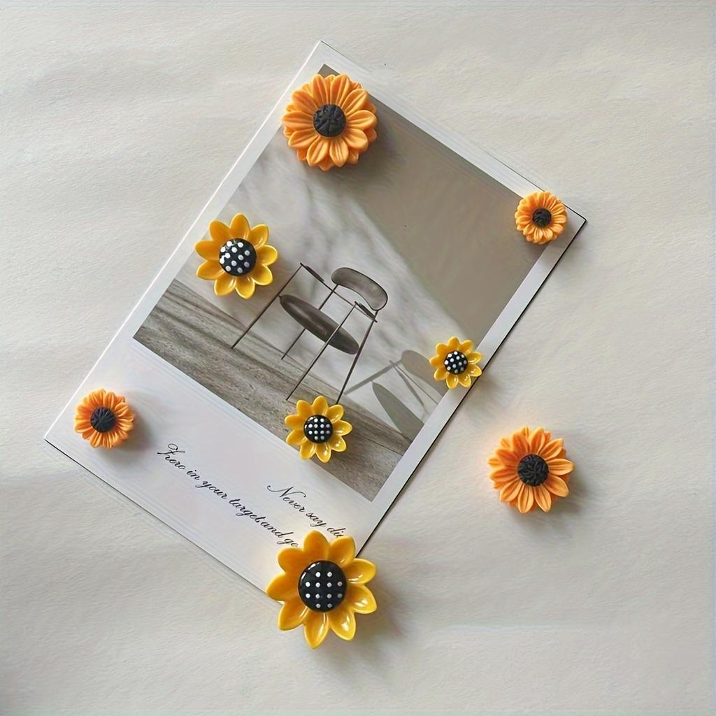 8PCS Cute Sunflower Magnet  Suitable for Kitchen Decoration  Home Decoration  Office Decoration