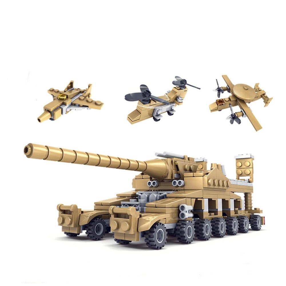 Seturi de tancuri militare KAZI Blocuri de construcție 16 în 1 Model Bloc de construcție Jucărie Copii Jucării cadou pentru băiat Cărămizi de construcție modulare din plastic