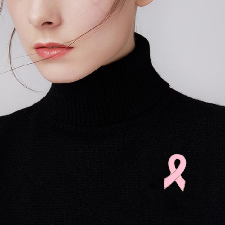 10Pcs Cancer Awareness Brooch Pink Ribbon Pin Awareness Lapel Pins with Metal Back Clasp For Healthcare Workers