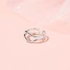New Personality 925 Sterling Silver Wavy Double-layer Adjustable Irregular Metal Lines Ring for Woman Man Jewelry Accessory Gift
