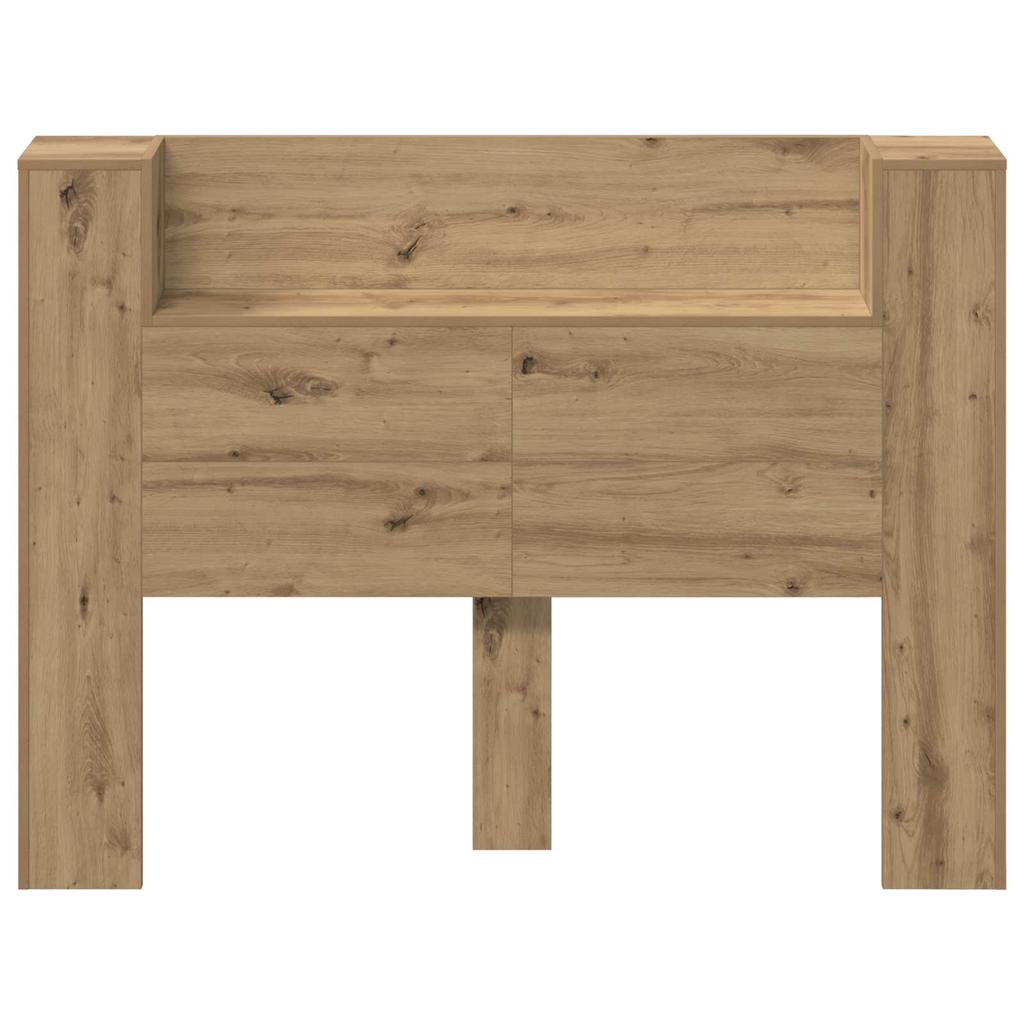 Headboard Cabinet with LED Artisan Oak 140 x 16.5 x 103.5 cm