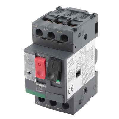 Motor Circuit Breaker 35mm Rail Mount Thermal Magnetic Type Motor Overload Protection Switch AC 690V GV2‑ME08 2.5‑4A