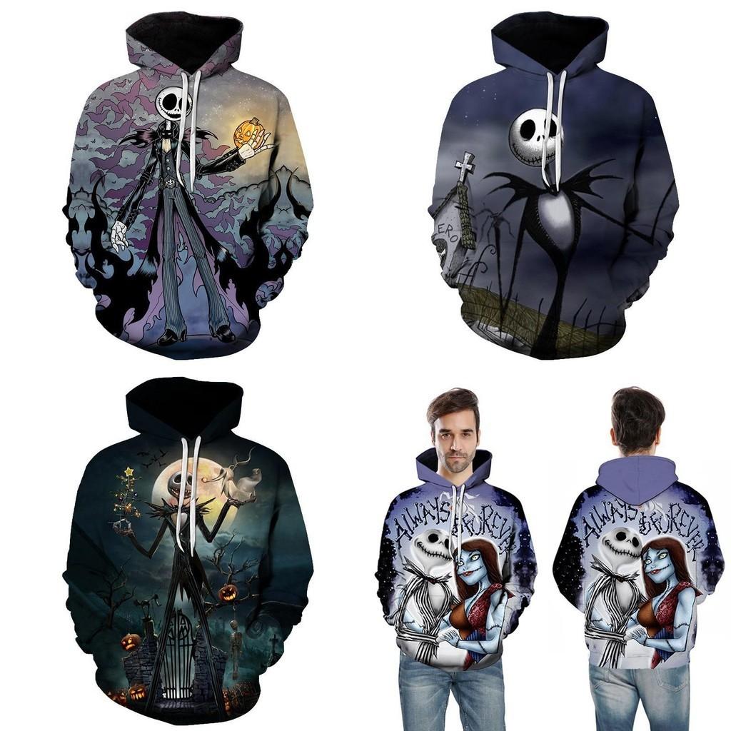 Nightmare Before Christmas Hoodie Pullover Sweatshirt Featuring Jack And Sally Design