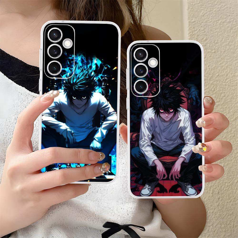 Death Note L Lawliet Mobile Phone Case for Samsung Galaxy S25 S24 S23 S22 S21Plus FE Ultra Clear Colorful Cover Cover Pretty