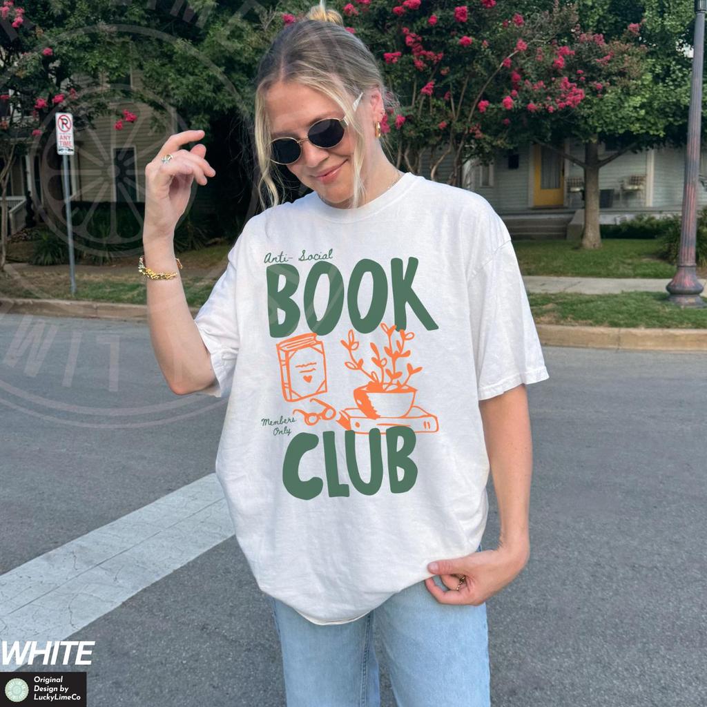 Anti Social Book Club Shirt, Antisocial Book Club, Bookworm Shirt, Book Lover Gift, Bookish TShirt, Reading Shirt, Introvert Book Shirt