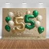 Sfondo per 55° Compleanno Forniture Palloncini Nero Oro 55 Anni Sfondo Decorazione Festa Scintillante Oggetti di Scena per Servizio Fotografico