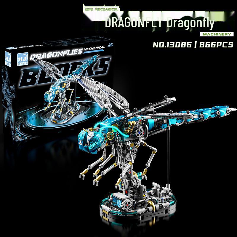 Lego-Compatible Mechanical Parrot, Shark, Whale, and Octopus Assembly Model Toys