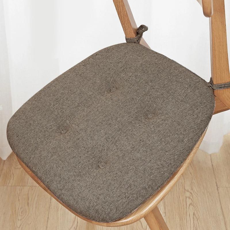 Universal Dining Chair Cushion Thickened Keep Warm Cotton Linen Seat Pad Horseshoe Shape Breathable All Season Home Use Cushion