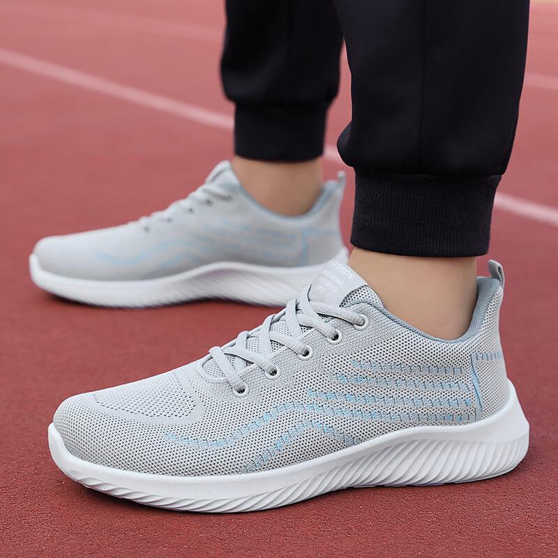 Sneakers spring and summer new mesh breathable running shoes lightweight fly-woven shoes trendy shoes running shoes black
