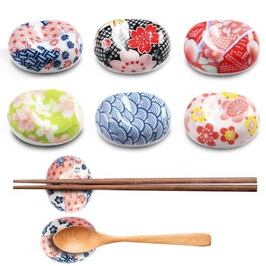 Chopstick restChopstick pillowOval cherry blossom pillow holderSpoon restJapanese patternCeramicJapanese styleJapanese tablewareChopstick holderSmall