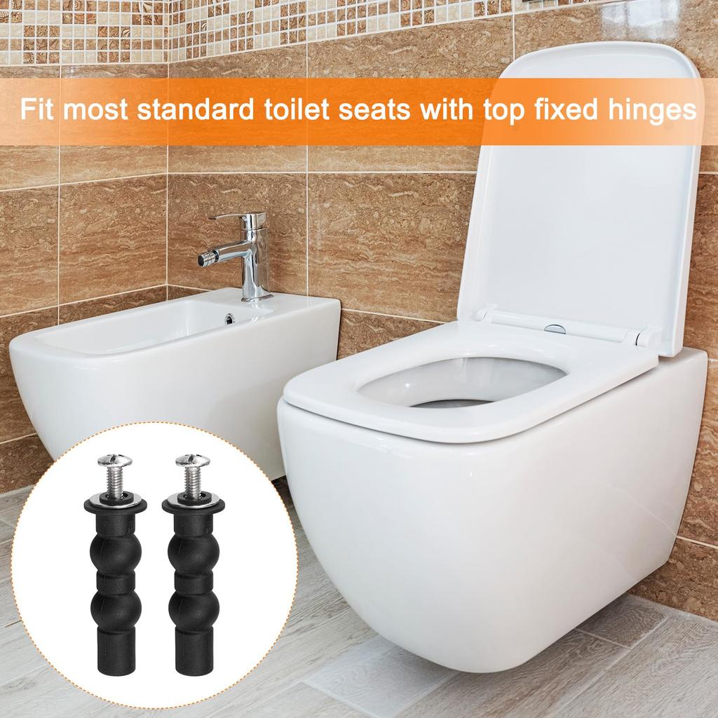Uxcell Toilet Seat Hinge Screw Expansion Rubber Bolt Top Nut Set for Top Mounted Toilet Seat Hinge Toilet Seat Replacement Parts Kit Washer Diameter