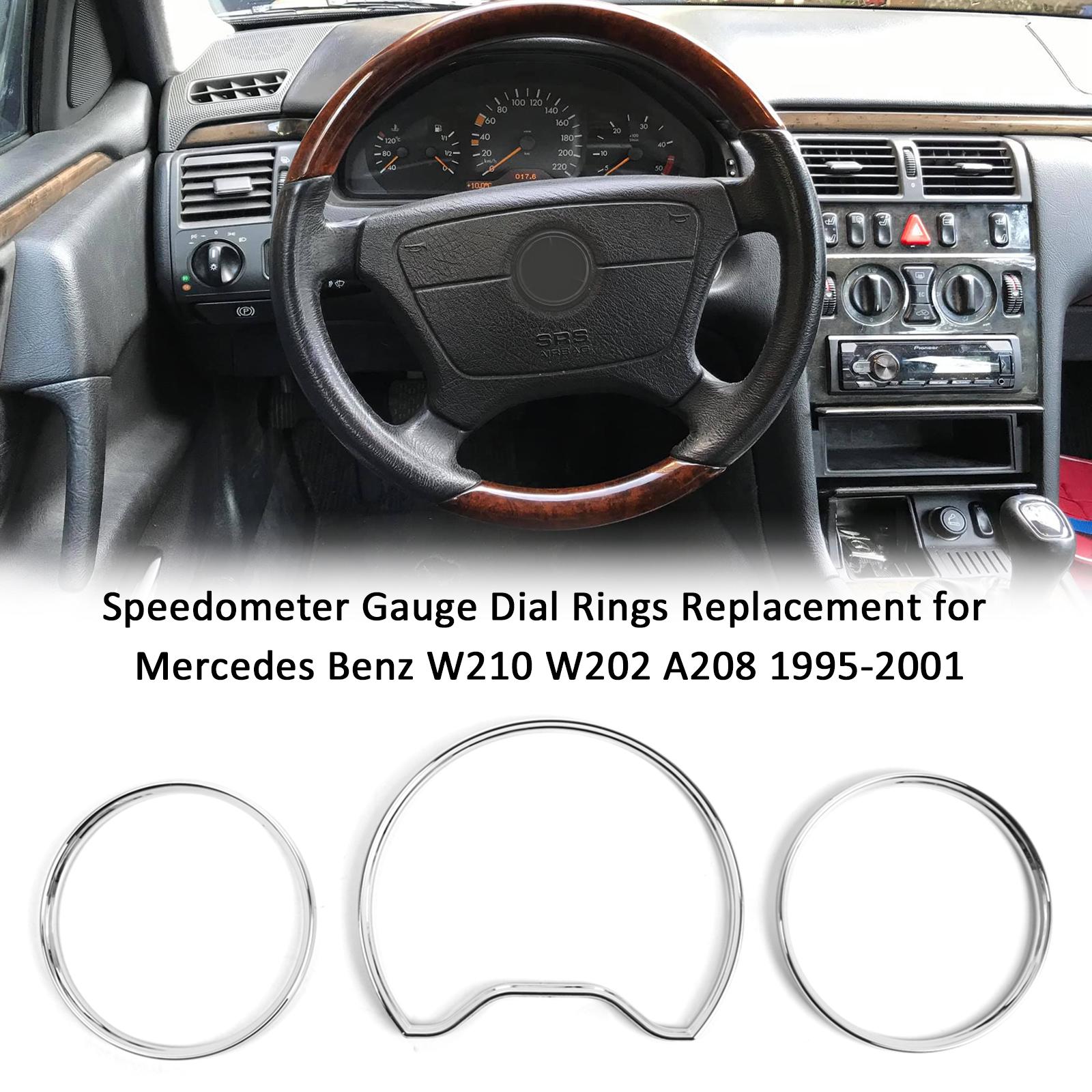 meter display rings As a replacement for W210/ 10 E-Class before facelift, W202/ 02 C-Class facelift, 8/C208 CLK before facelift with silver