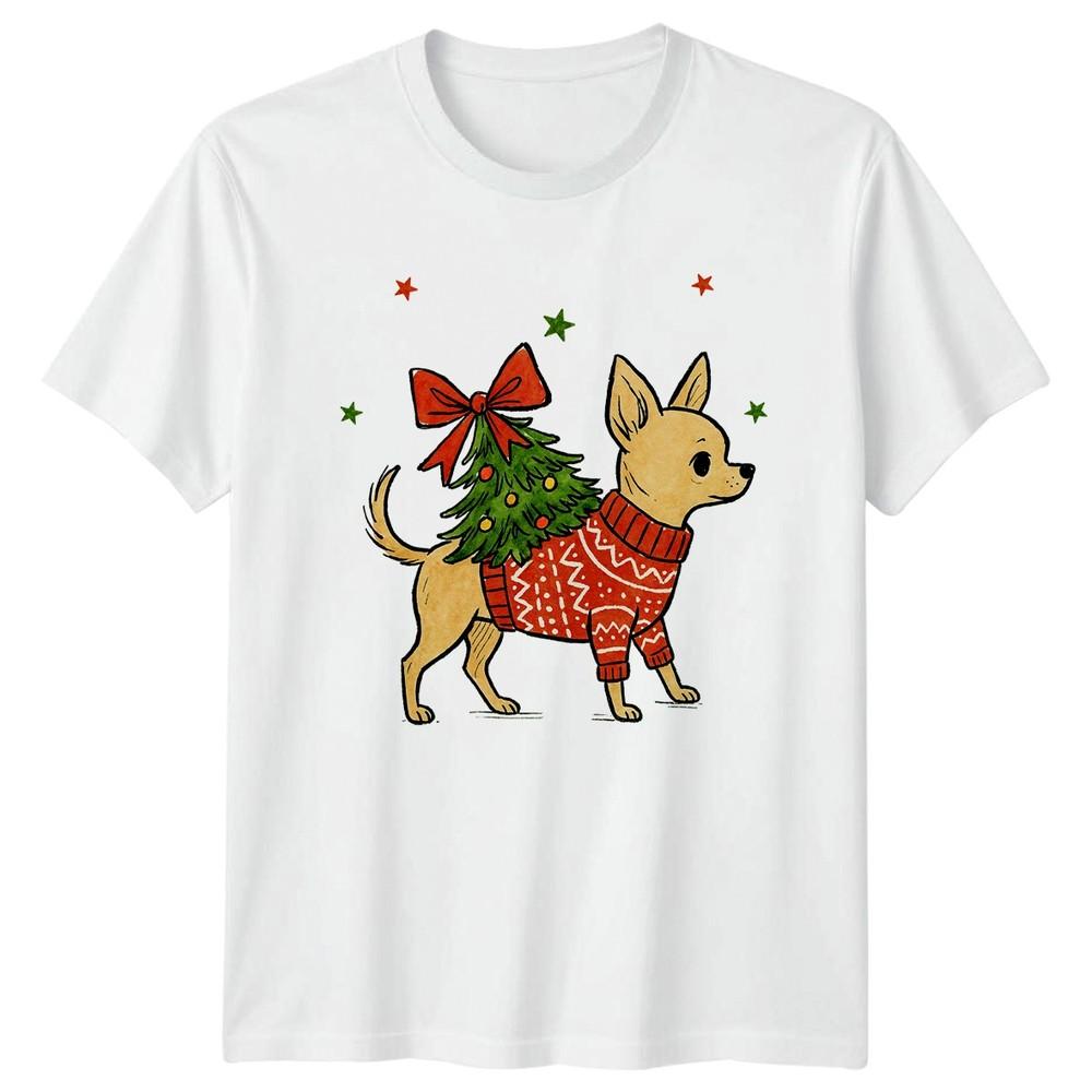 Chihuahua Christmas Tree Holidays Unisexs TShirt Unisexs Tee Graphic Top S