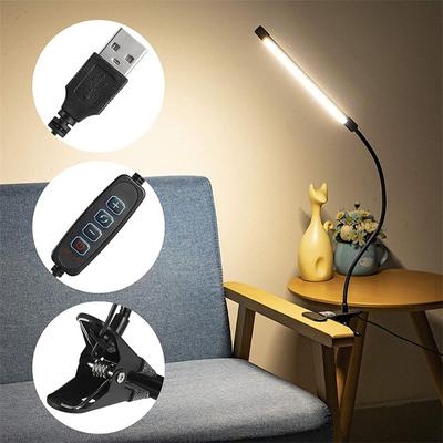 LED Table Lamp 360°Folding Clamp Study Stand Adjustable Lamp USB Powered Eye Protection Desk Light For Bedroom Bedside Bed