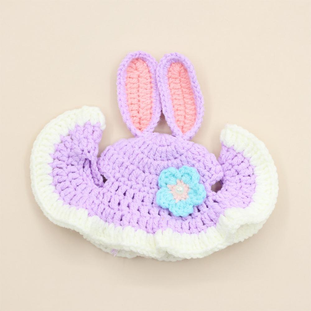 Refined Style Knitting Wool Cat Hat Cute Design Elastic Knitted Hat Photo Props Pet Hat Party Photo Shoot