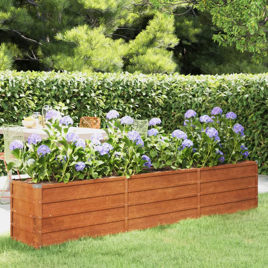 Raised Garden Beds Garden Raised Bed Rusty 240X40x45 Cm Corten Steel