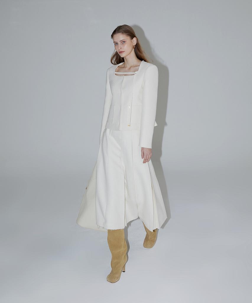 RENEJ Youth Tweed Pleated Skirt