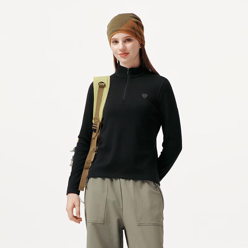Tanboer Women's Outdoor Half-Zip Wool Blend Pullover Hoodie