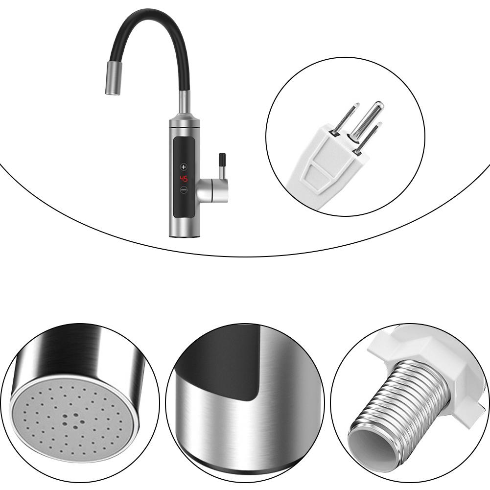 Electric Hot Water Heater Faucet 3000W Hot Cold Mixer Tap 360 Degree Rotation Fast Heating Tap LCD Digital for Kitchen Bathroom