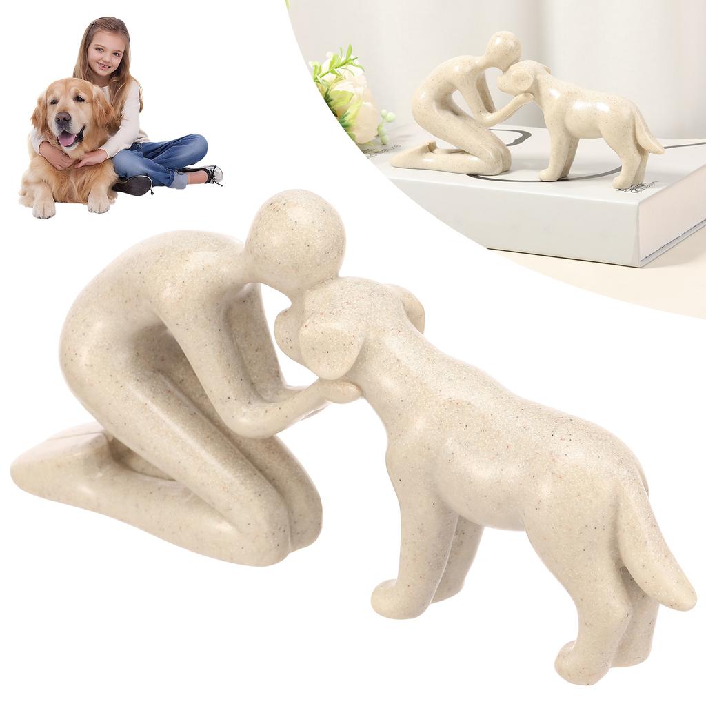 1 Kreativ Hartsstaty för Hundar och Ägaren - Personlig Familjetema Skrivbordskonst för Husdjursälskare Heminredning Hundstaty
