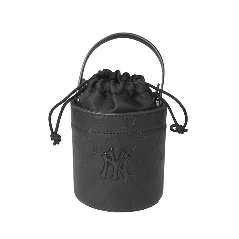 

MLB New York Yankees Dark Pattern Floral Drawstring Convertible Leather Bucket Bag Women Handbags Black Wildberry-Barbie-Pink Pink 50BKS Millennium Denim