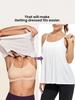 Damska koszulka na ramiączkach Modal Plus Size z wbudowanym biustonoszem - Codzienny luźny top na ramiączkach