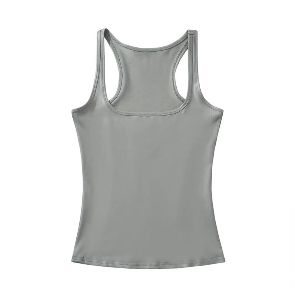 

Базовая футболка, майка для девочки, топ с квадратным вырезом, глянцевый сенсационный камзол Jeongyeon, облегающий укороченный топ, женский M серебряный