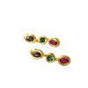 Colorful Gemstone Gold-Plated Earrings with 925 Silver Ear Pins