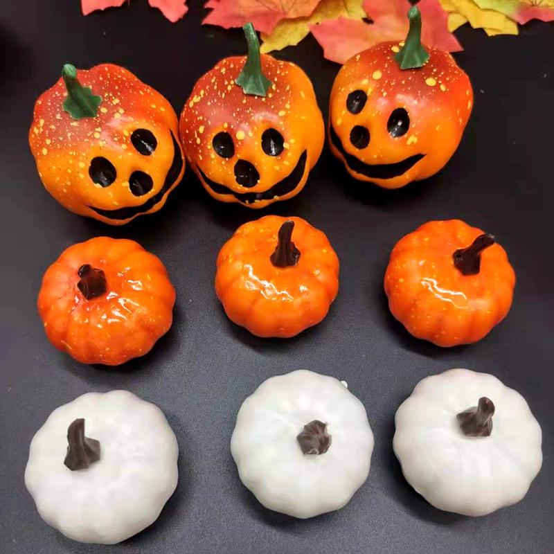 Mini Artificial Pumpkin Simulation Foam Fruits Vegetables Deskdrop Ornaments Halloween Decoration Wedding Party Photo Props