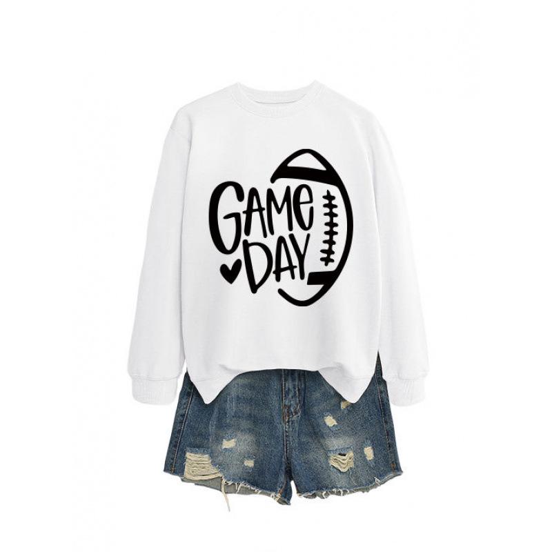 Women's Game Day Rugby Heart Long Sleeve Hoodie - Autumn/Winter Comfort