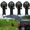 Heavy Duty Car Camping Tie Down Suction Cups, 4 Pieces Strong Power Camping Tarps Accessory With Securing Hooks