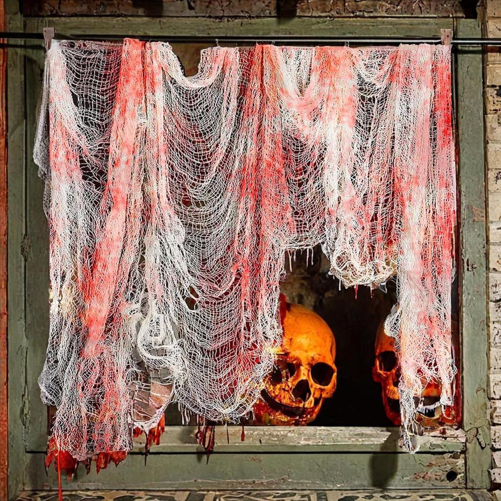 110 ks Halloweenská gáza Hororová síťovina Pavučina Duchové Tkaniny Závěsná gáza Strašidelné domy Make-up party DIY Scénické rekvizity