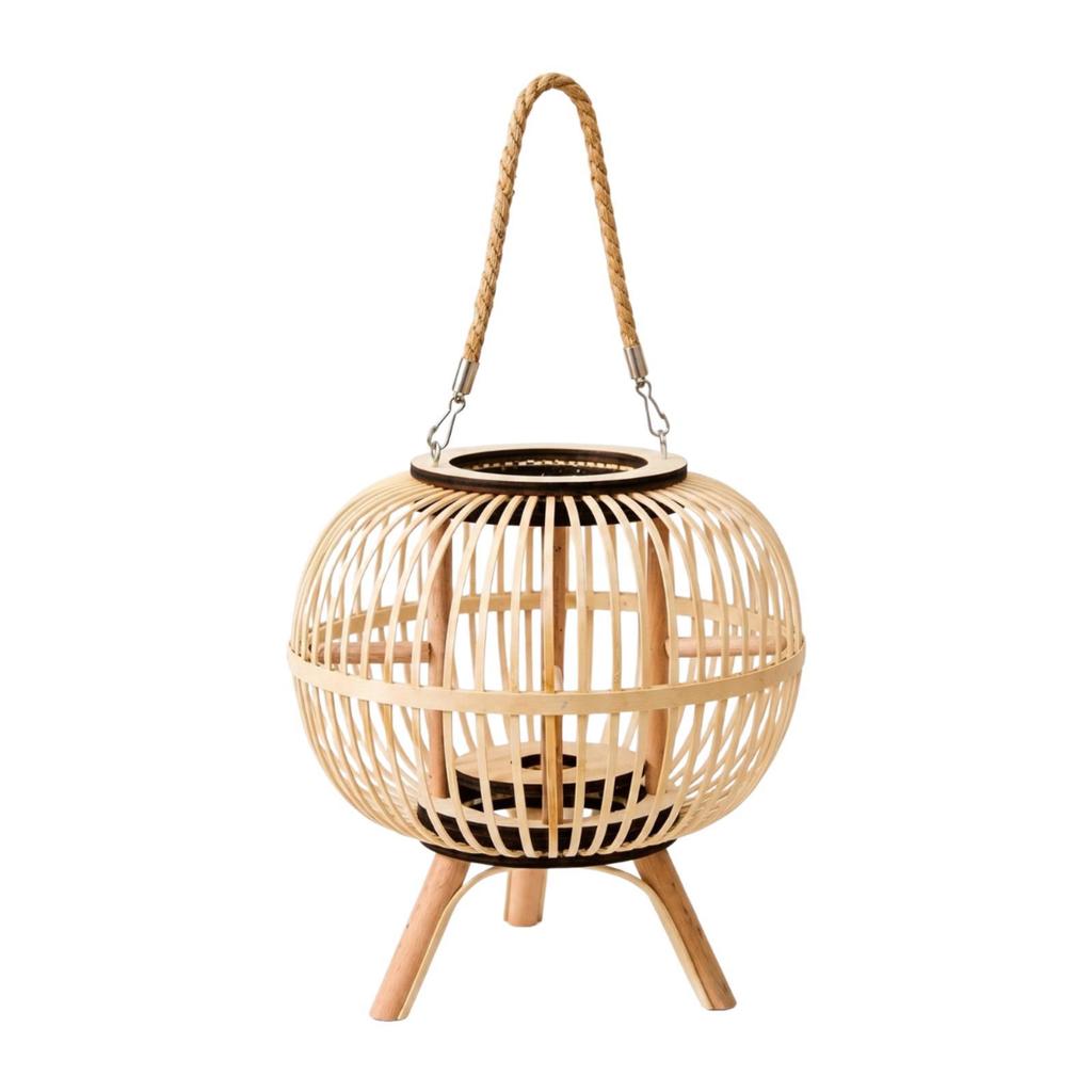 Stylish Woven Bamboo Candle Holder Lantern Rustic Decor for Living Room Table Mantel Farmhouse Home Decorations