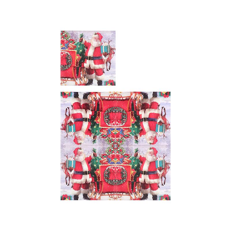 Santa Claus Decorative Disposable Square Paper Napkins - Creative Edible Grade Design