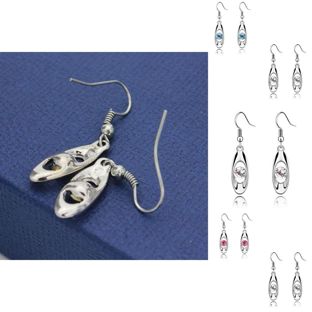 Unique Water Drop Alloy Earrings With Waterstone Embellishments For Women