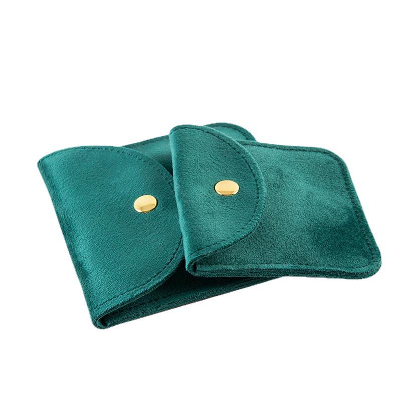 Doppelseitiger Samt-Schmuckbeutel mit Druckknopf & Kordelzug