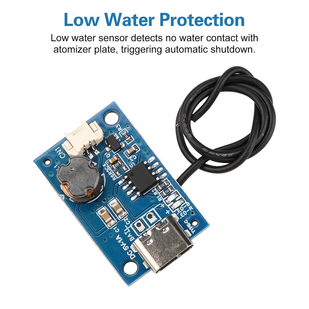 DC 5V Powered Mist Humidifier Module Microporous Atomizing Plate Driver Board DIY Plant Humidifier with Water Shortage Sensor