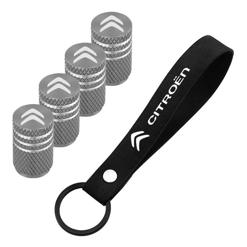 Car Key ring Suede Rope keychain Metal Wheel Tire Valve Caps For Citroen C1 C2 C3 C4 C5 C6 C8 C4L DS3 DS4 DS5 DS5LS DS6 amv123