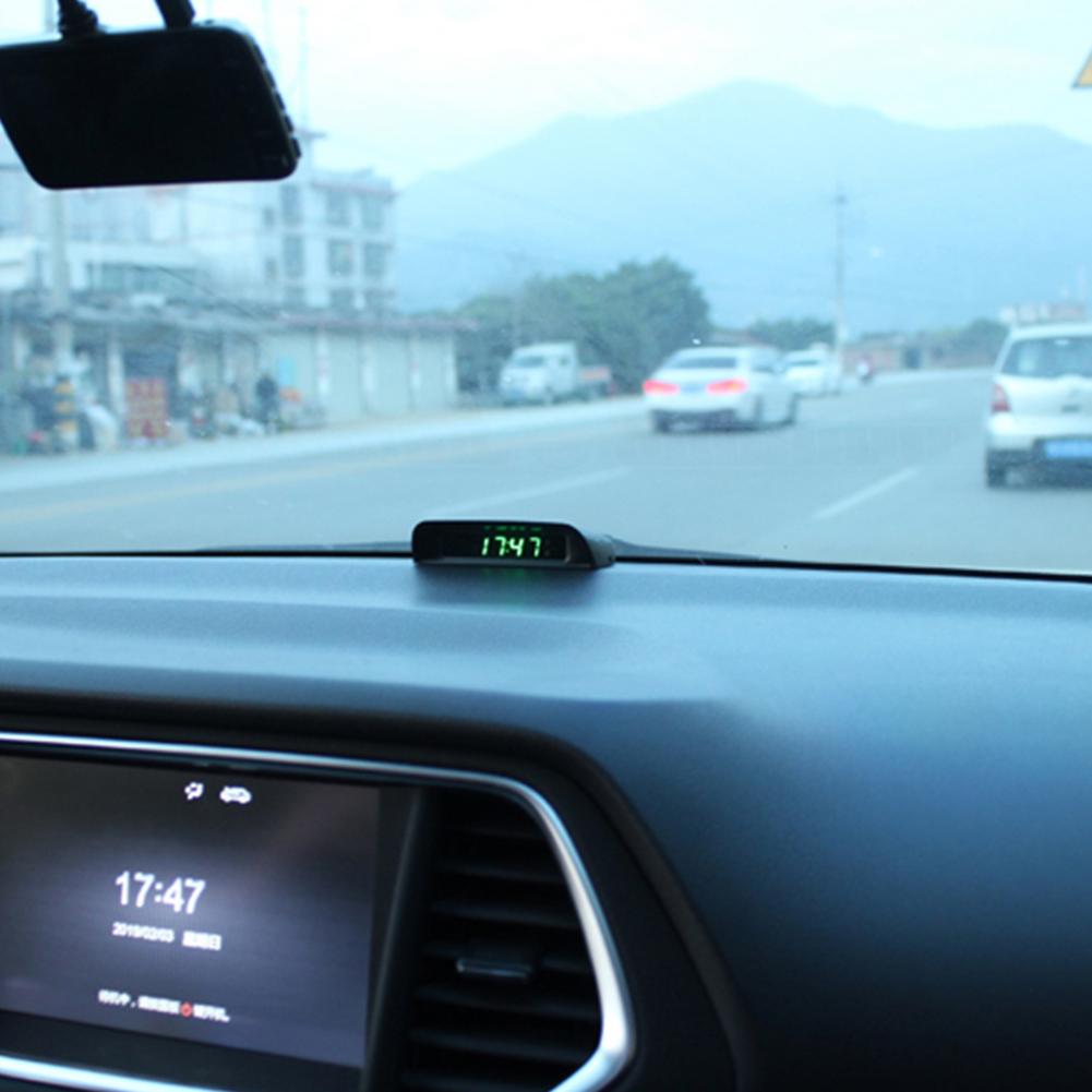 Solar Charging Powered Car Clock Auto Internal Stick-On Digital Watch 24-Hour 3-level Brightness Automatic Adjustment Car Clock