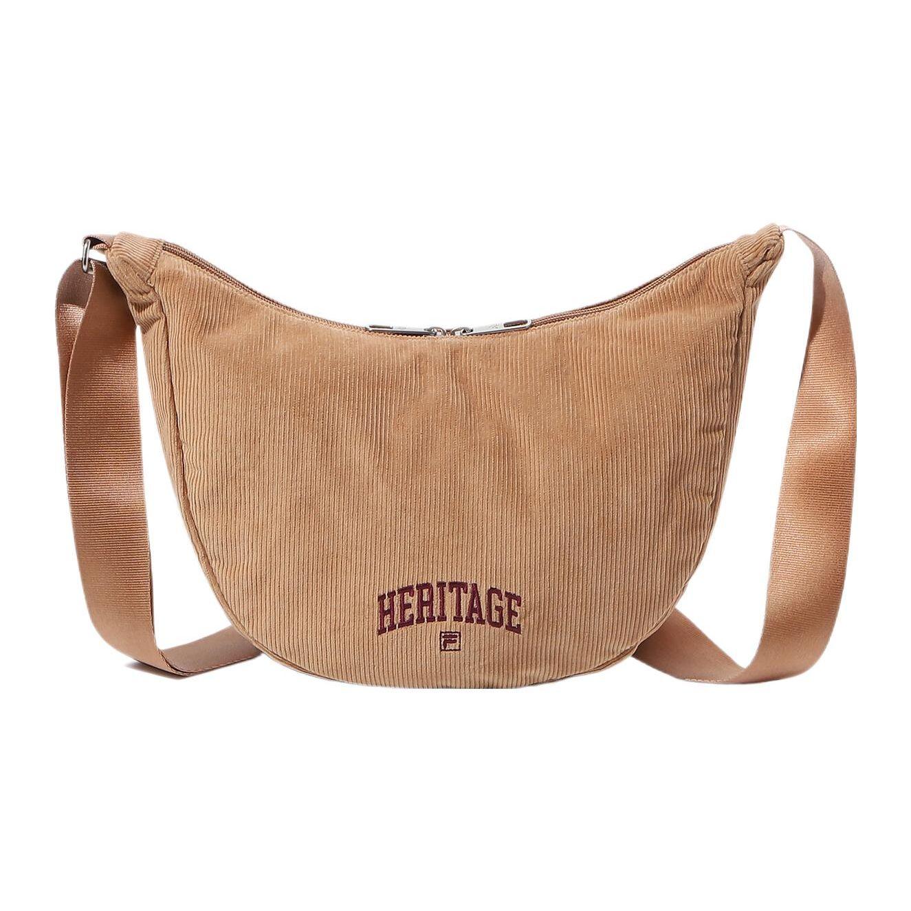 

FILA Letter Logo Decorative Zipper Adjustable Shoulder Strap Cotton Hobo Bag Crossbody Shoulder Bag Women bags Khaki FS3BCF6337FCAL One Size