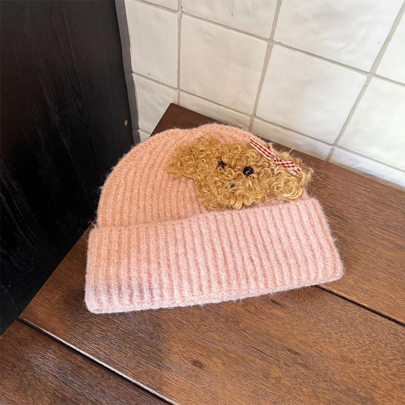 Autumn and winter new cute warm wool hat women's fashion versatile knitted hat scarf outdoor windproof velvet scarf