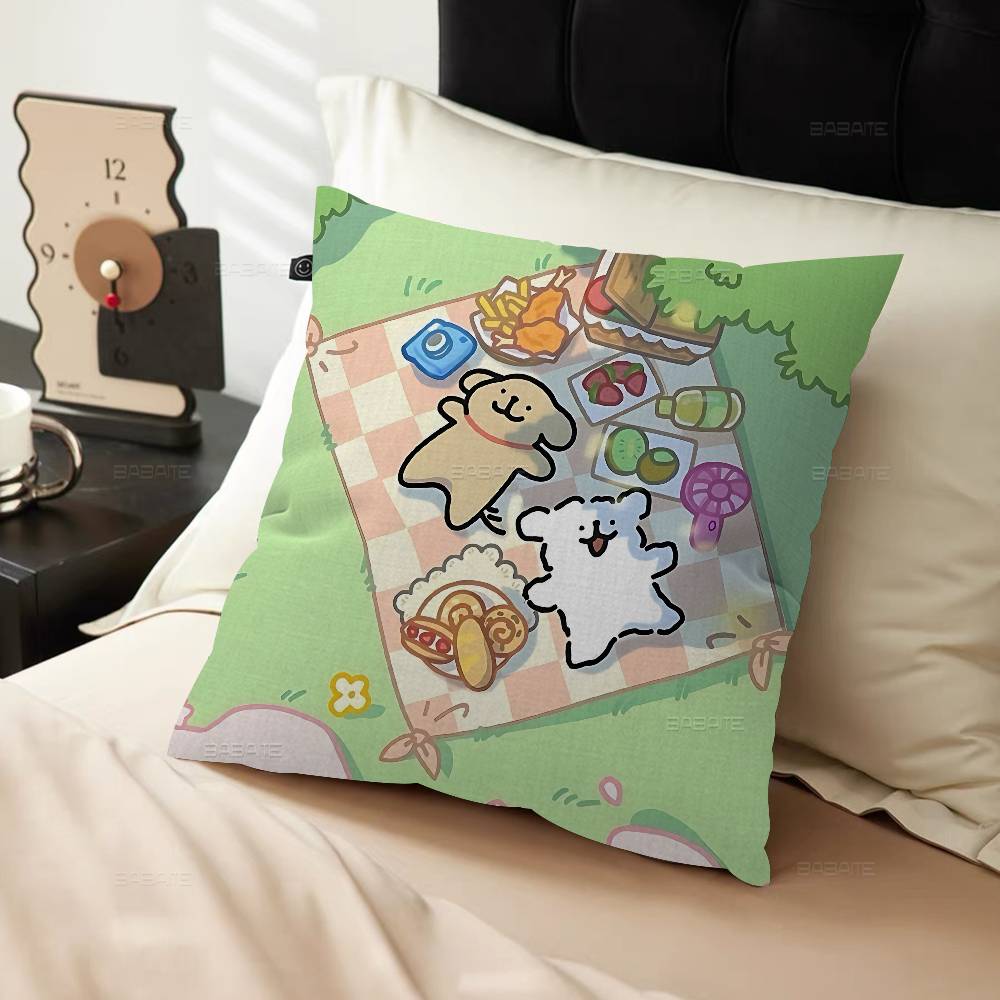 Cute Cartoon Line Dog Personalized picture text home decorative pillows Household Gifts 45x45cm