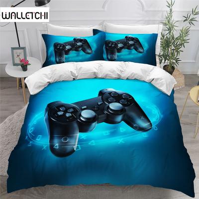 Gamer Bettbezug-Set für Jungen Gaming Bettwäsche-Set für Teenager Videospiel Bettdeckenbezug Playstation King Size 2/3-teilig Bettbezug