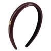 Korean Style Leather Burgundy Thin Hair Hoop High Skull Headband Women's Autumn and Winter Hair Pressure Headband High-end New Style