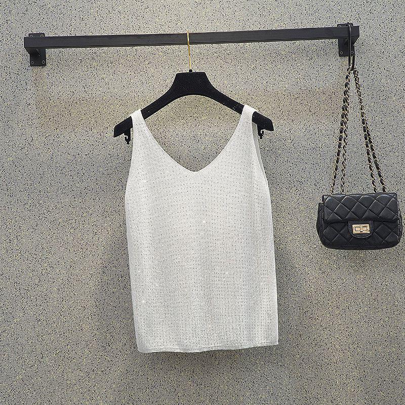 Women's 2022 Summer Ice Silk Sleeveless Knit Camisole Top