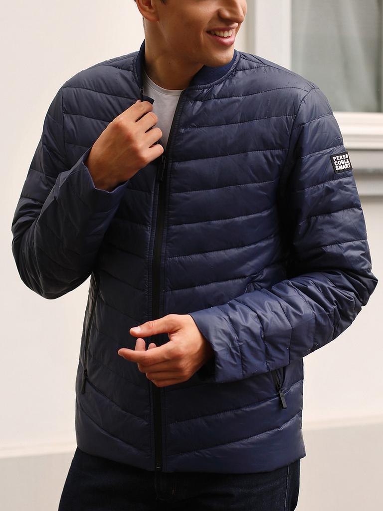 MEN' DOWN QUILTED JACKET WITH ZIPPER