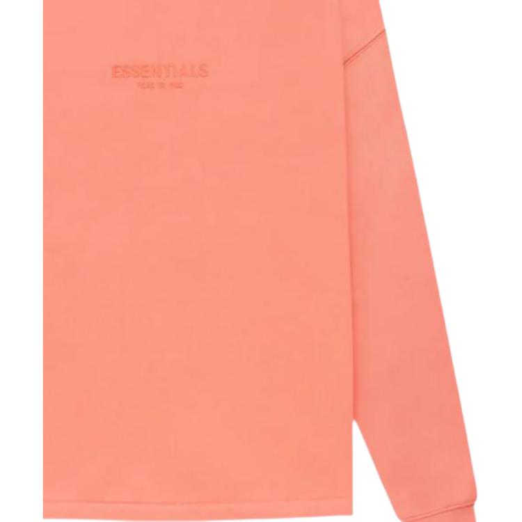Fear of God Essentials Sudadera Unisex Cuello Redondo Relajado Con Estampado de Logo FW22 Rojo Coral FOG-FW22-096